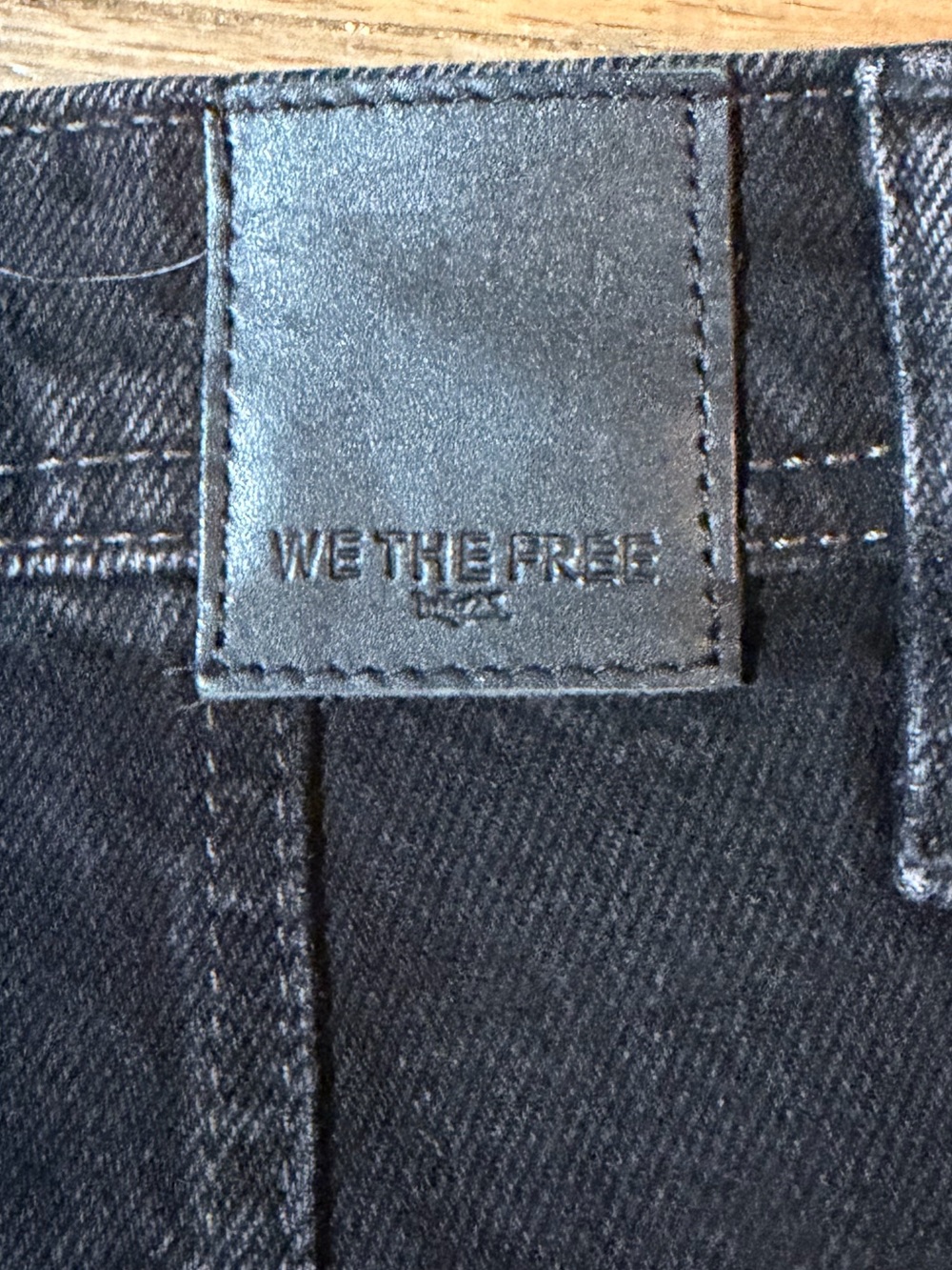 Free People We The Free Stride High Waist Wide Leg Jeans Black NWOT - Picture 6 of 6